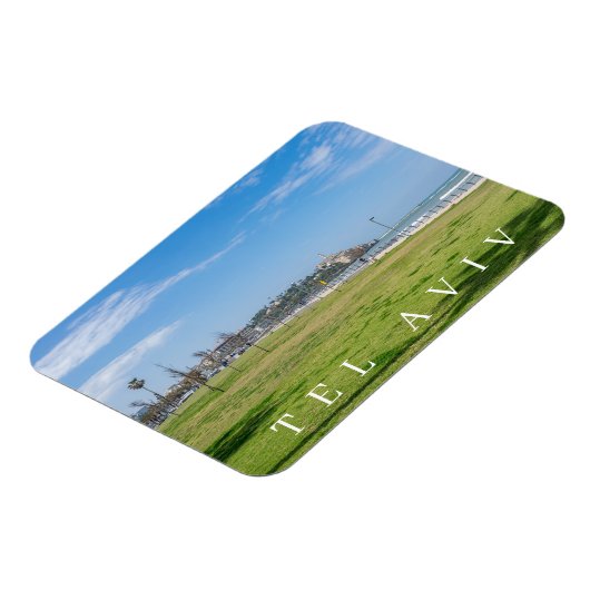 Jaffa gezien vanaf Tel Aviv koelkast magneet (Linkerzijde)