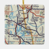 Jaffrey NH  Map Keramisch Ornament (Voorkant)