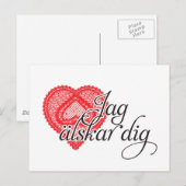 jag älskar dig (Zweeds) Briefkaart (Voorkant / Achterkant)