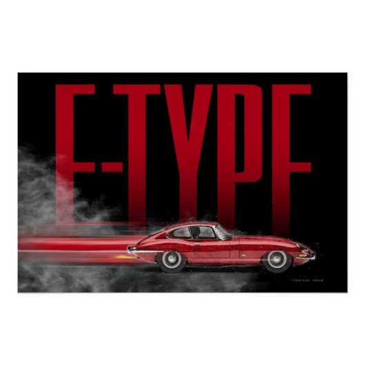 Jag E-Type Coupe Perfect Poster (Voorkant)