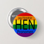 Jag föredrar hen pronomen pride - knapp ronde button 5,7 cm (Voorkant /achterkant)