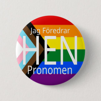 Jag föredrar hen pronomen progress pride - knapp ronde button 5,7 cm