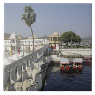 Jag Mindar-paleis, Meer Pichola, Udaipur, India. Tegeltje