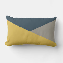 Jag minimalistisch kleurenblok Mustard Navy Grey Buitenkussen