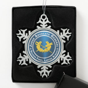 JAG rechter advocaat-generaal Tin Sneeuwvlok Ornament