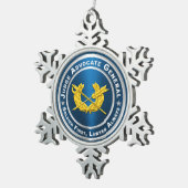 JAG rechter advocaat-generaal Tin Sneeuwvlok Ornament (Rechts)