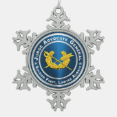 JAG rechter advocaat-generaal Tin Sneeuwvlok Ornament (Voorkant)