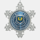 JAG rechter advocaat-generaal Tin Sneeuwvlok Ornament (Voorkant)