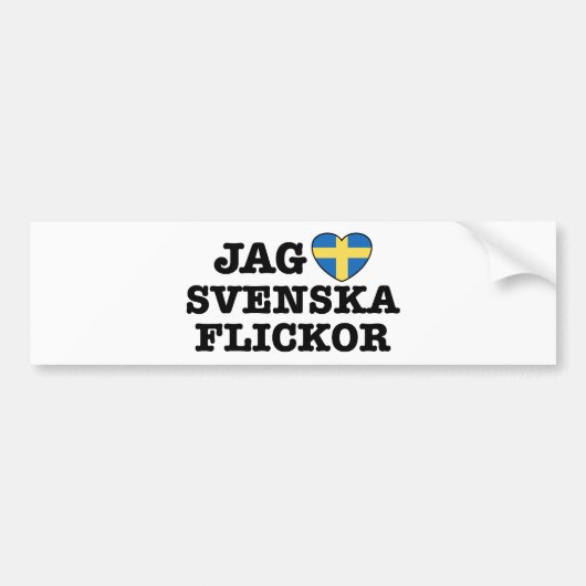 Jag Svenska Flickor Bumpersticker (Voorkant)