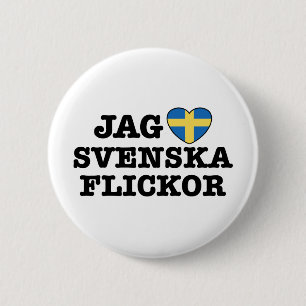 Jag Svenska Flickor Ronde Button 5,7 Cm