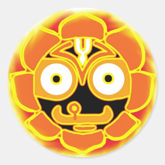 Jagannath Swami ronde sticker (Voorkant)