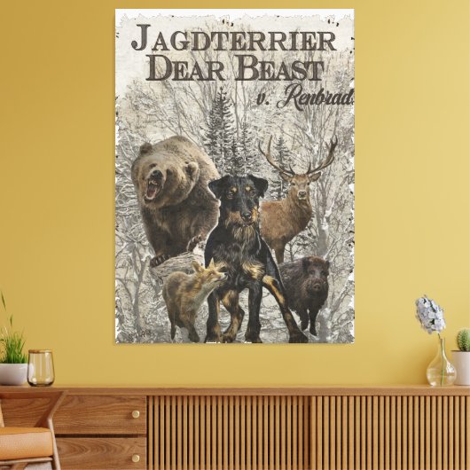 Jagdanger, Beste Beast tegen Renbrad Paperweight P Canvas Afdruk (Insitu (Woonkamer))