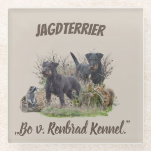Jagdanger , Bo v. Renbrad Kennel.' Sticker Pape Glazen Onderzetter
