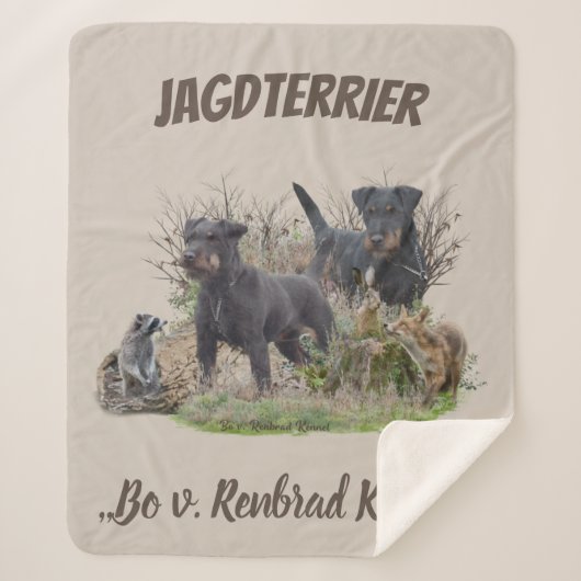 Jagdanger , Bo v. Renbrad Kennel.' Sticker Pape Sherpa Deken (Voorkant)