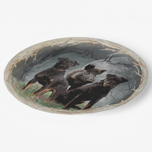 Jagdanger, dapper hart papieren bordje (Gekanteld)