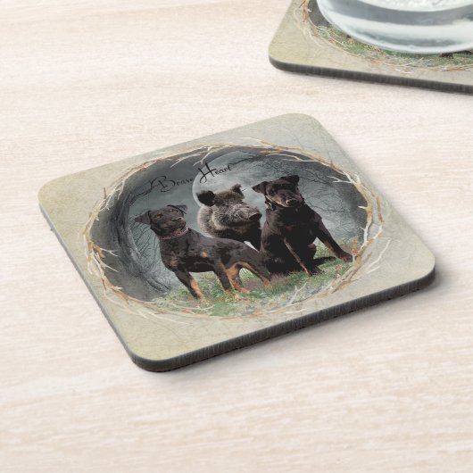 Jagdanger, dappere poster acryl bier onderzetter (Linkerzijde)