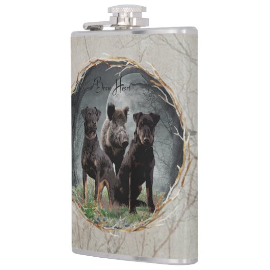 Jagdanger, dappere poster acryl heupfles (Links)