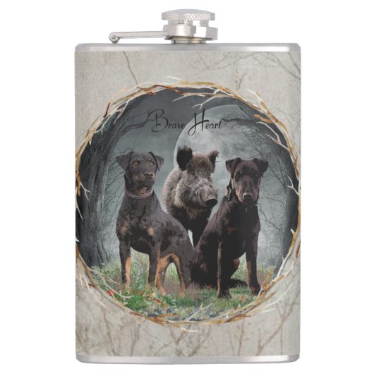 Jagdanger, dappere poster acryl heupfles (Voorkant)