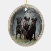 Jagdanger, dappere poster acryl keramisch ornament (Links)