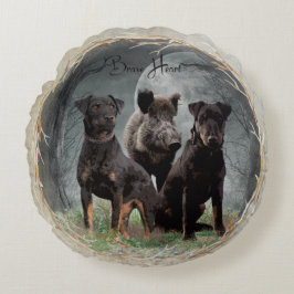 Jagdanger, dappere poster acryl rond kussen