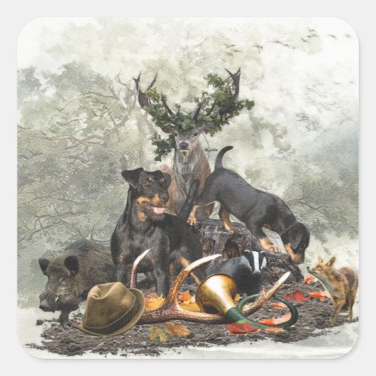 Jagdanger, Duitse jaagterger Vierkante Sticker (Voorkant)