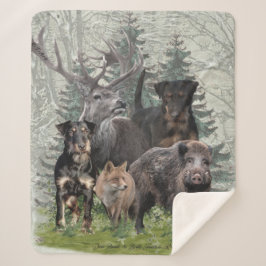 Jagdanger Sticker Outdoor Pillow Fleece Blanket Sherpa Deken