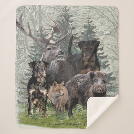 Jagdanger Sticker Outdoor Pillow Fleece Blanket Sherpa Deken (Voorkant)