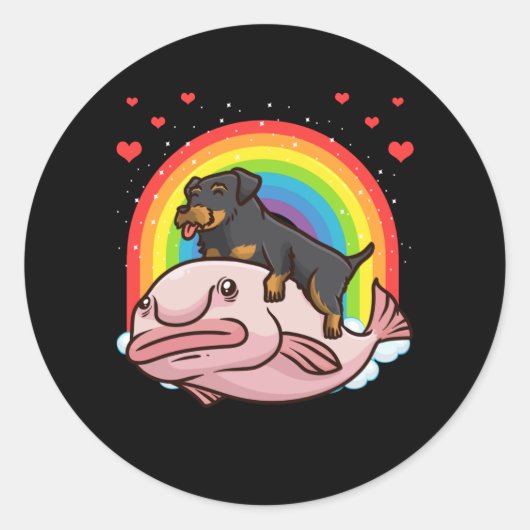 Jagdangerhond met kreupelvis ronde sticker (Voorkant)