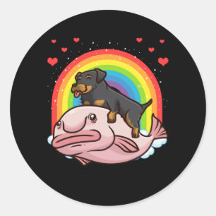 Jagdangerhond met kreupelvis ronde sticker
