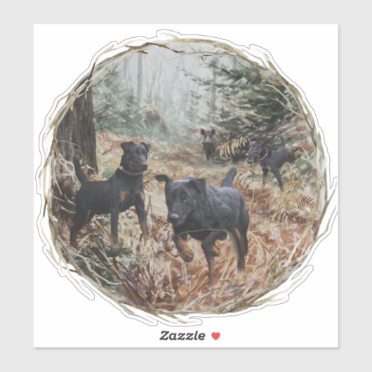 Jagdangers, rondom jachthonden. sticker (Vel)