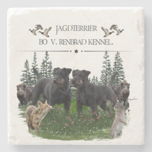 Jagddooder Bo tegen Renbrad Kennel. HP Laptop Skin Stenen Onderzetter