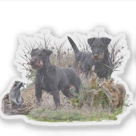 Jagddooder , Bo tegen Renbrad Kennel." Sticker (Voorkant)