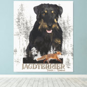 Jagddooder Dakota tegen Renbrad Faux Canvas Print (Insitu (Houten vloer))