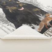 Jagddooder Dakota tegen Renbrad Faux Canvas Print Sherpa Deken (3/4)