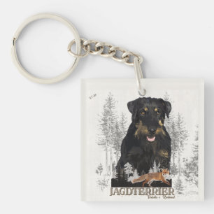 Jagddooder Dakota tegen Renbrad Faux Canvas Print Sleutelhanger