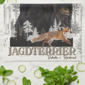 Jagddooder Dakota tegen Renbrad Faux Canvas Print Theedoek (Gevouwen)