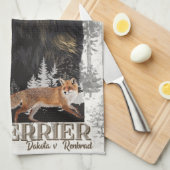 Jagddooder Dakota tegen Renbrad Faux Canvas Print Theedoek (Quarter Fold)