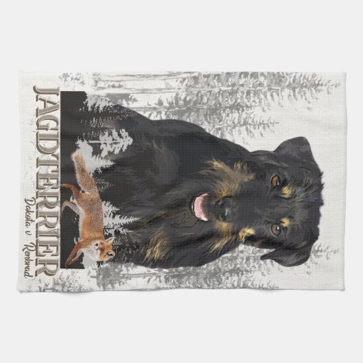 Jagddooder Dakota tegen Renbrad Faux Canvas Print Theedoek (Horizontaal)