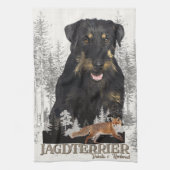 Jagddooder Dakota tegen Renbrad Faux Canvas Print Theedoek (Verticaal)