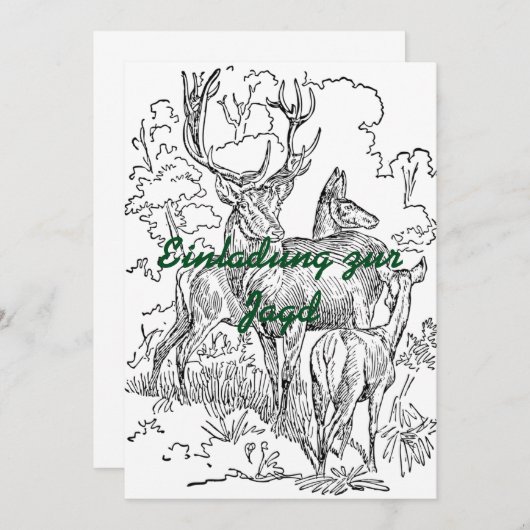 Jagdeinladung 1 kaart (Voorkant / Achterkant)