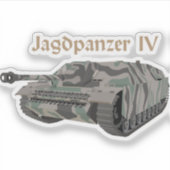 Jagdpanzer IV WW2 Duitse tankwagen Sticker (Voorkant)