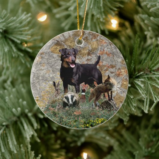 Jagdshier Tapestry Keramisch Ornament (Boom)