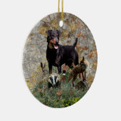 Jagdshier Tapestry Keramisch Ornament (Rechts)