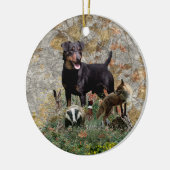 Jagdshier Tapestry Keramisch Ornament (Links)
