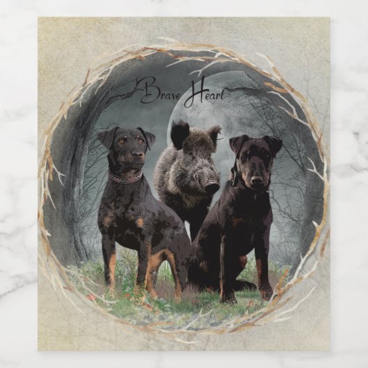 Jagdterrier, Dapper Hart Wijn Etiket (Enkel label)