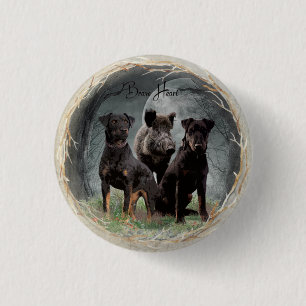 Jagdterrier, dappere hart tapestry poster acryl ronde button 3,2 cm