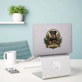 Jagdterriër, Jacht Logo Sticker (Laptop op bureau)