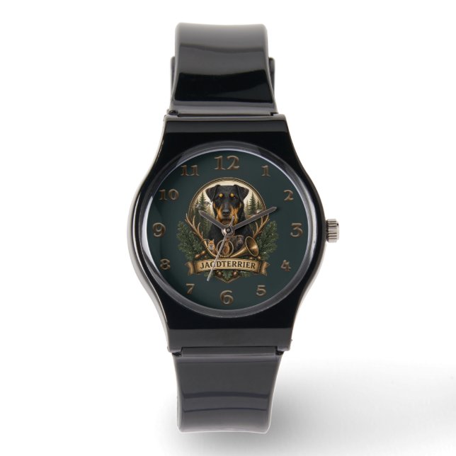 Jagdterriër, Jachtlogo Horloge (Voorkant)
