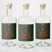 Jagdterrier, Jachtlogo Likeurfles Etiket (Flessen)