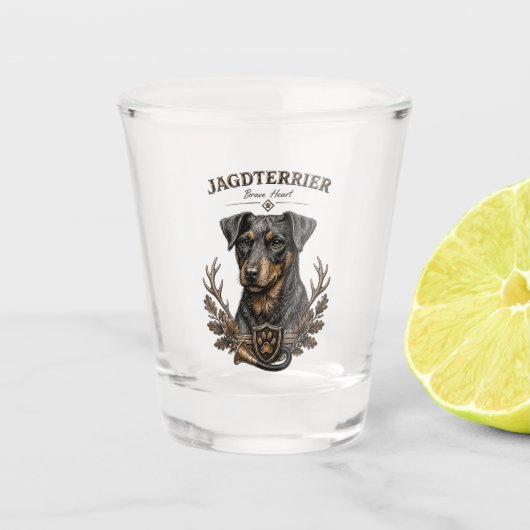 Jagdterrier, Jachtlogo Shot Glas (Voorkant)